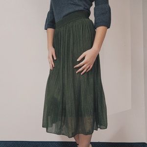 Green Polyester Skirt
